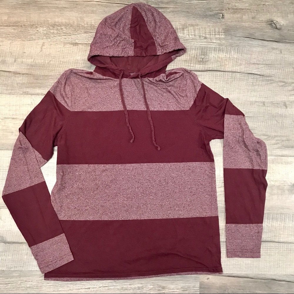 CLOSING SALE 🚨 PRINCE & FOX Maroon Striped Hoodie Sweatshirt